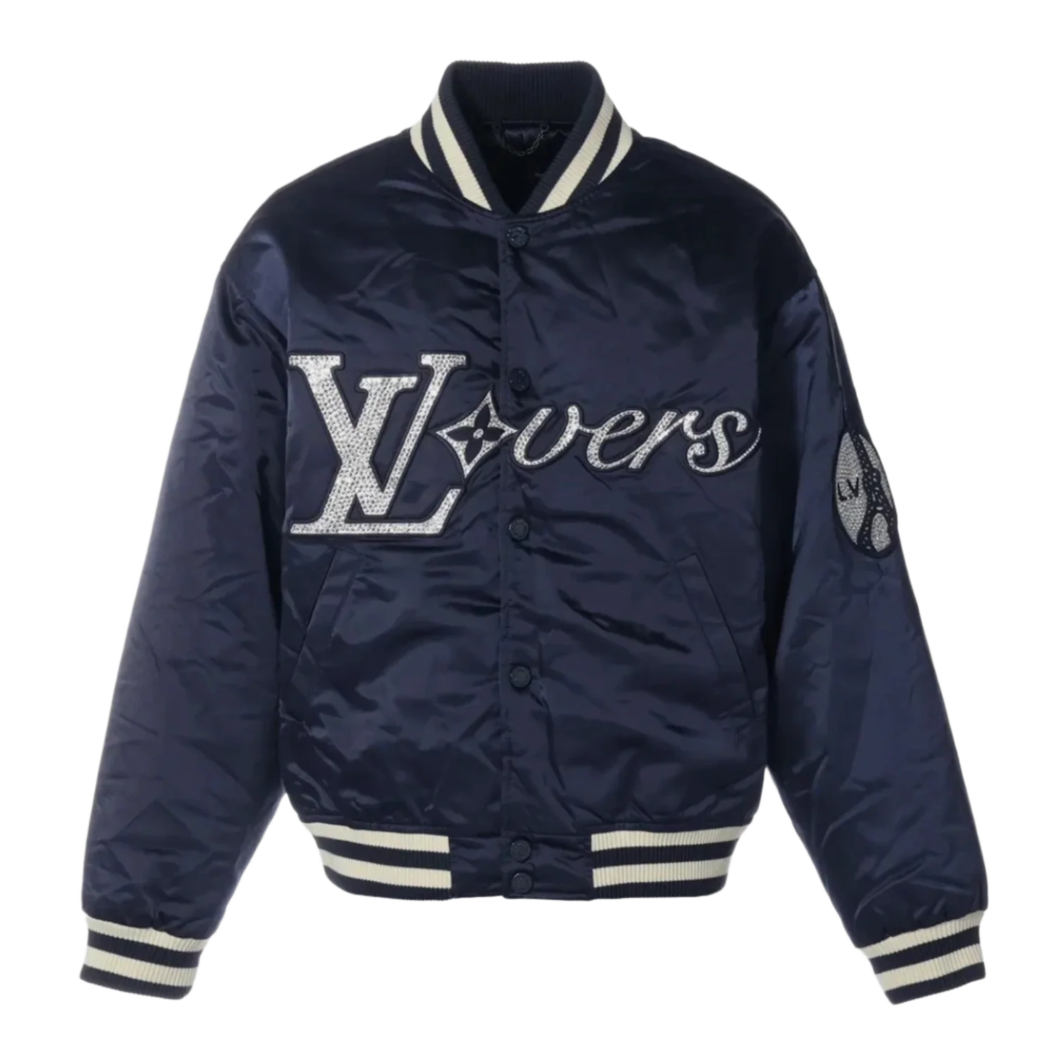 Louis Vuitton 'Lovers' Navy Varsity Bomber Jacket