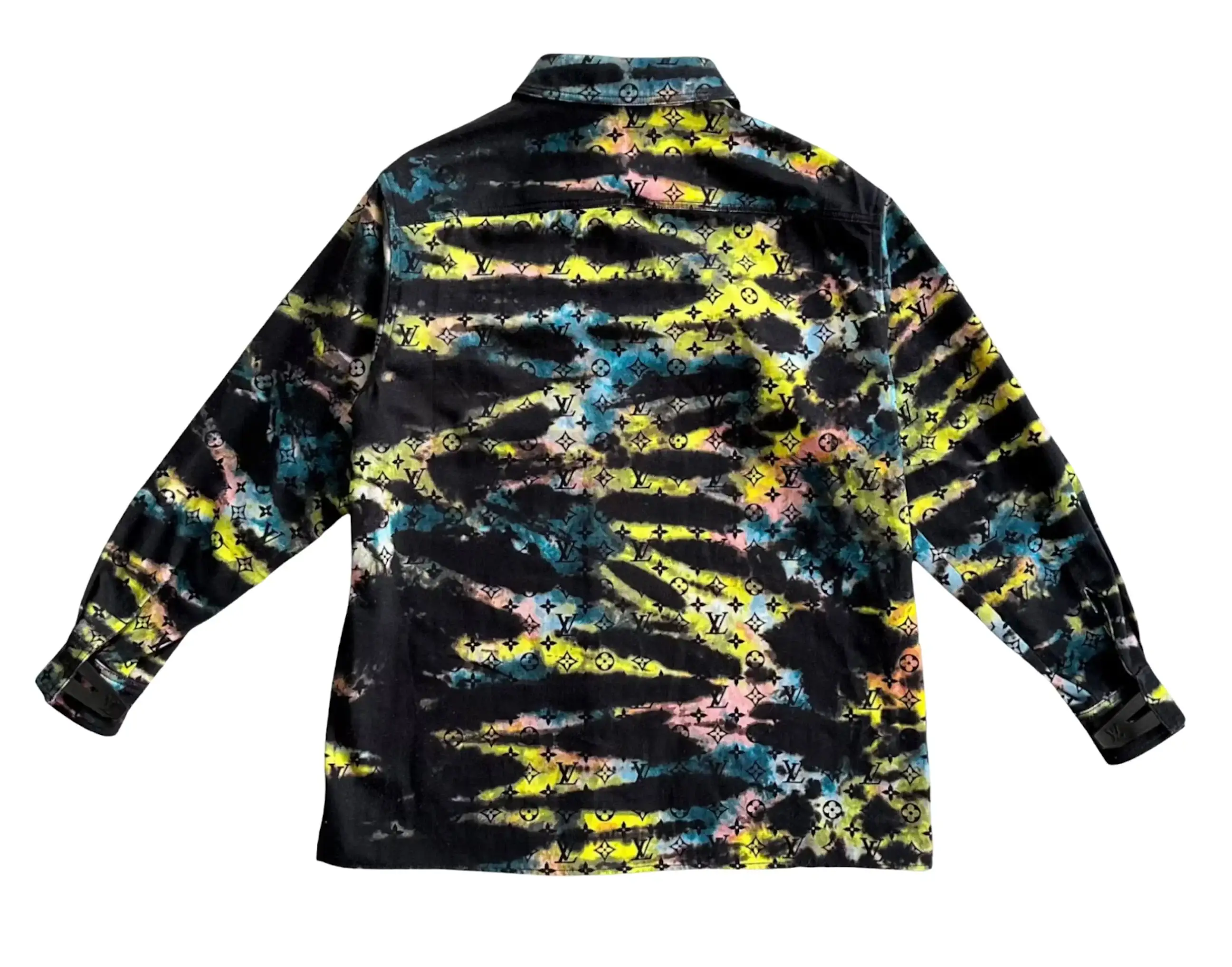 Louis Vuitton 'Monogram' Tie Dye Cargo Denim Set - Image 3