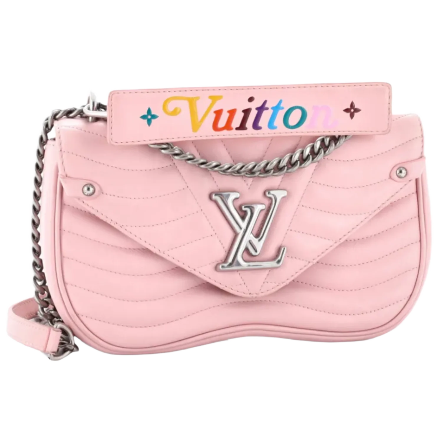 Louis Vuitton 'New Wave Chain' Pink Quilted Leather MM Bag