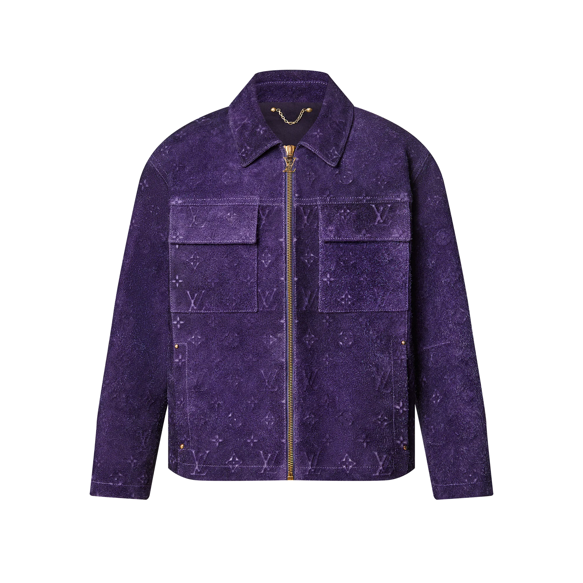 Louis Vuitton 'Purple Suede' Embossed Workwear Jacket