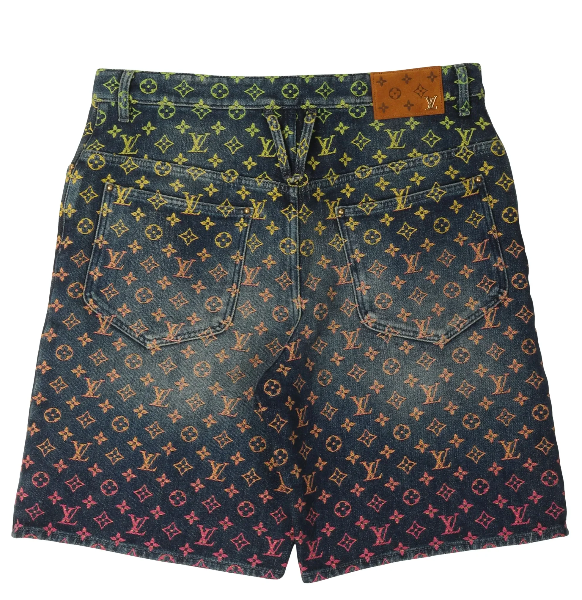 Louis Vuitton 'Rainbow Monogram' Denim Shorts - Image 2