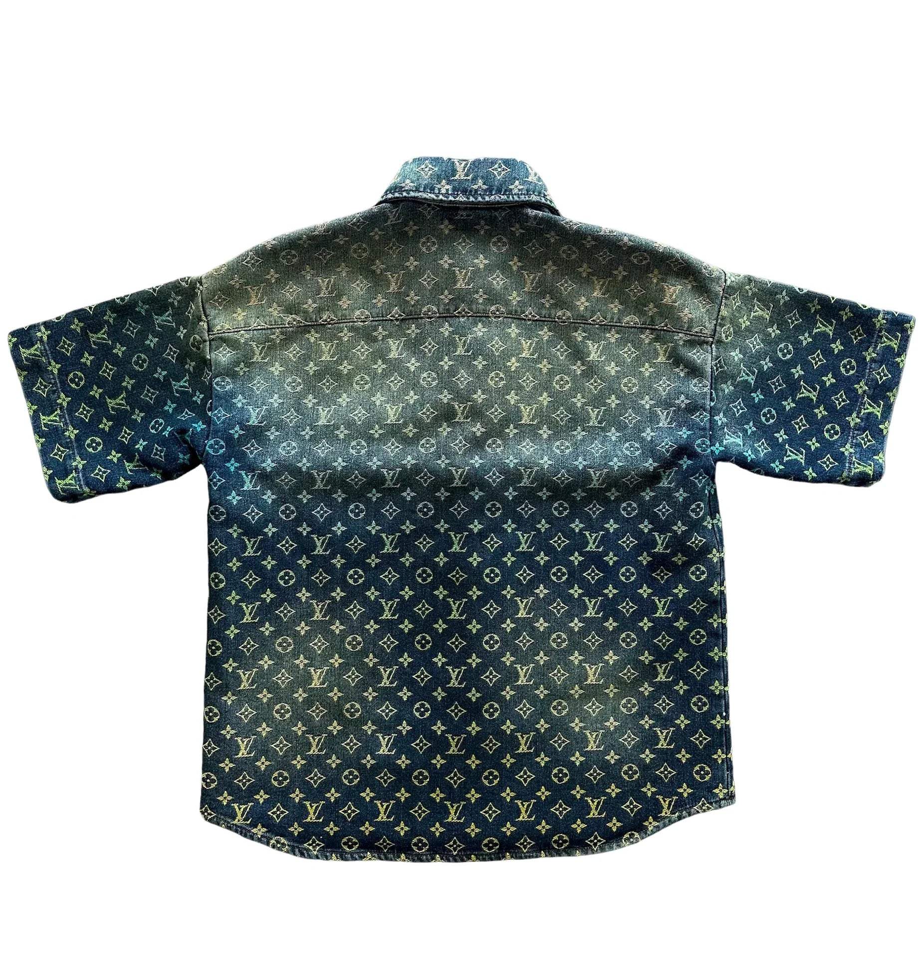 Louis Vuitton 'Rainbow Monogram' Short-Sleeved Denim Short Set - Image 4
