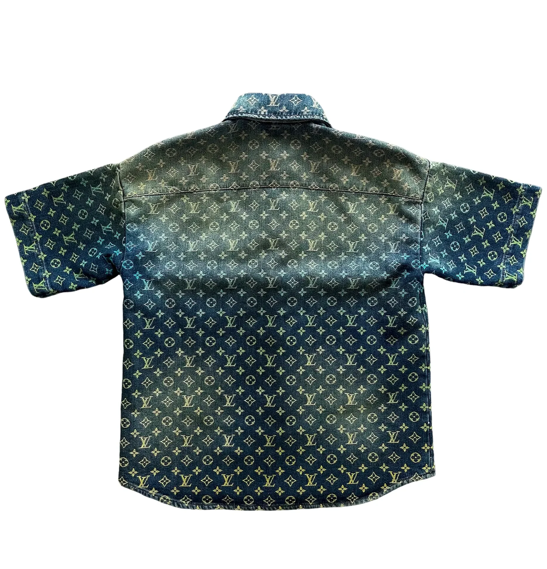 Louis Vuitton 'Rainbow Monogram' Short-Sleeved Denim Shirt - Image 2