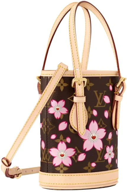 Louis Vuitton x Takashi Murakami Nano Bucket Sakura Brown - Image 2