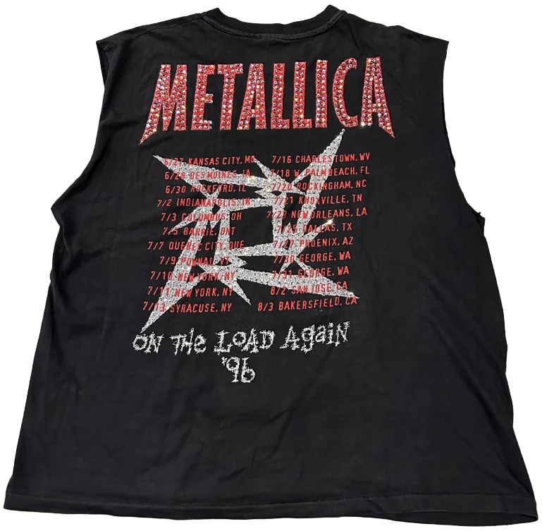 Metallica 'On The Load Again '96' Vintage Rhinestone Cutoff Tee - Image 2