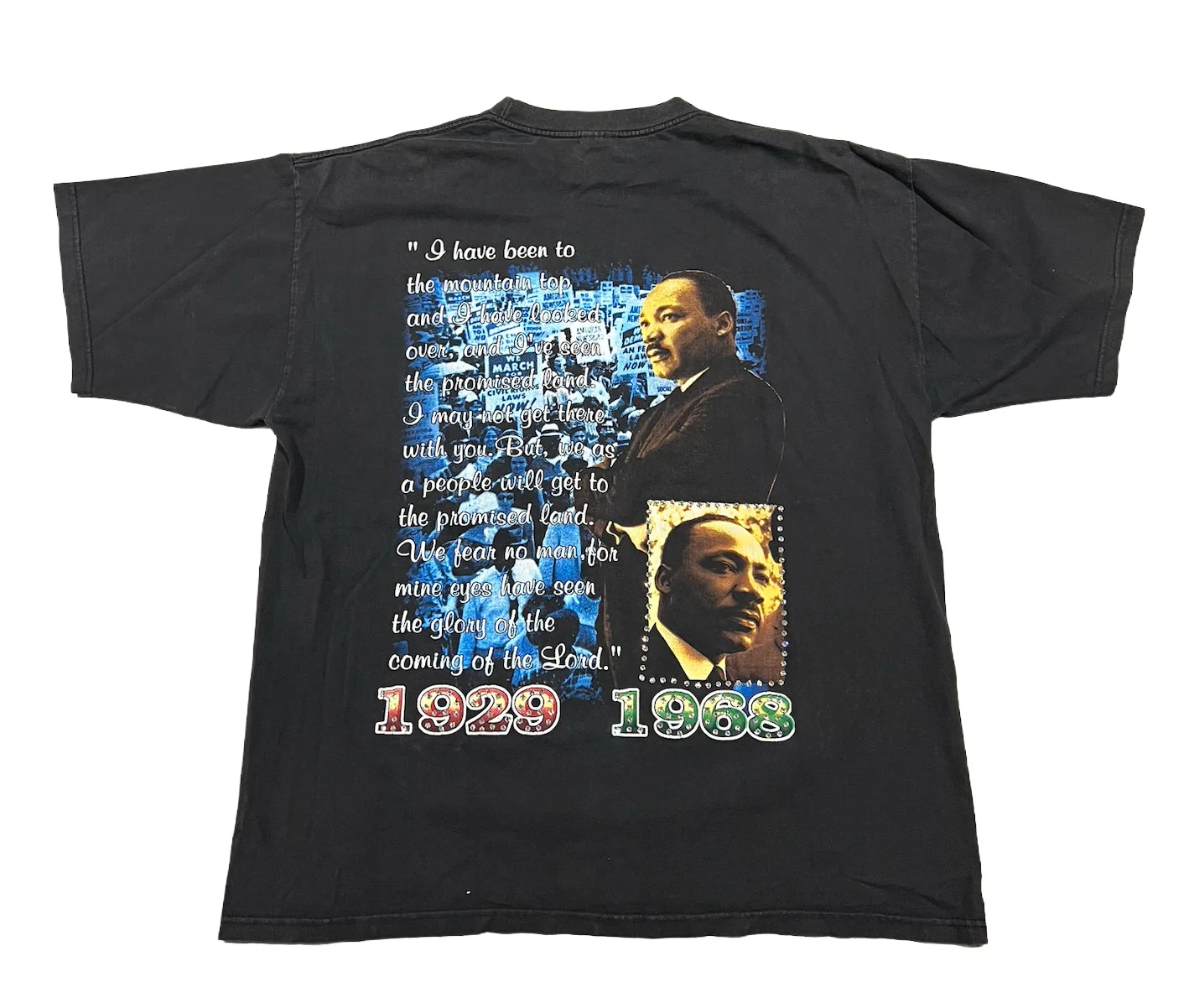 MLK 'Free At Last' Rhinestone Vintage Tee - Image 2