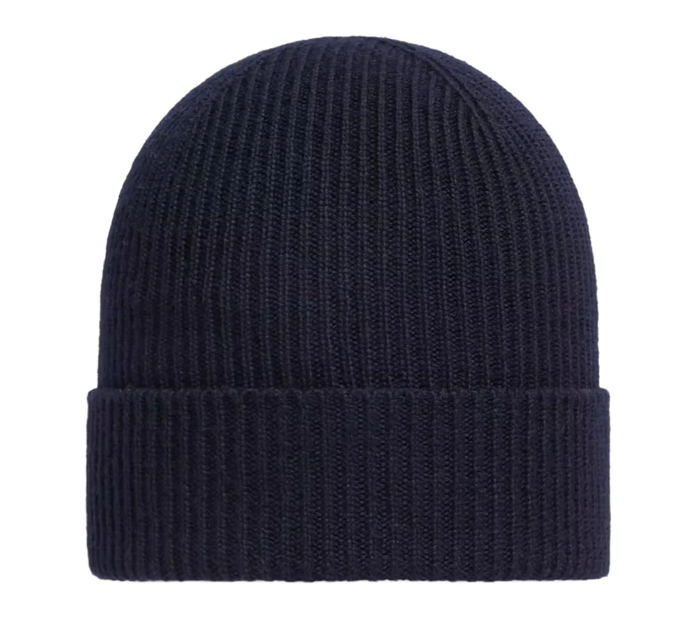 Moncler 'Navy' Rib Knit Wool Beanie - Image 2