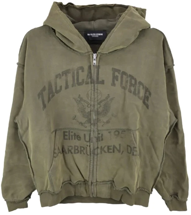 No Faith Studios 'Green' Tactical Force Zip Up Hoodie