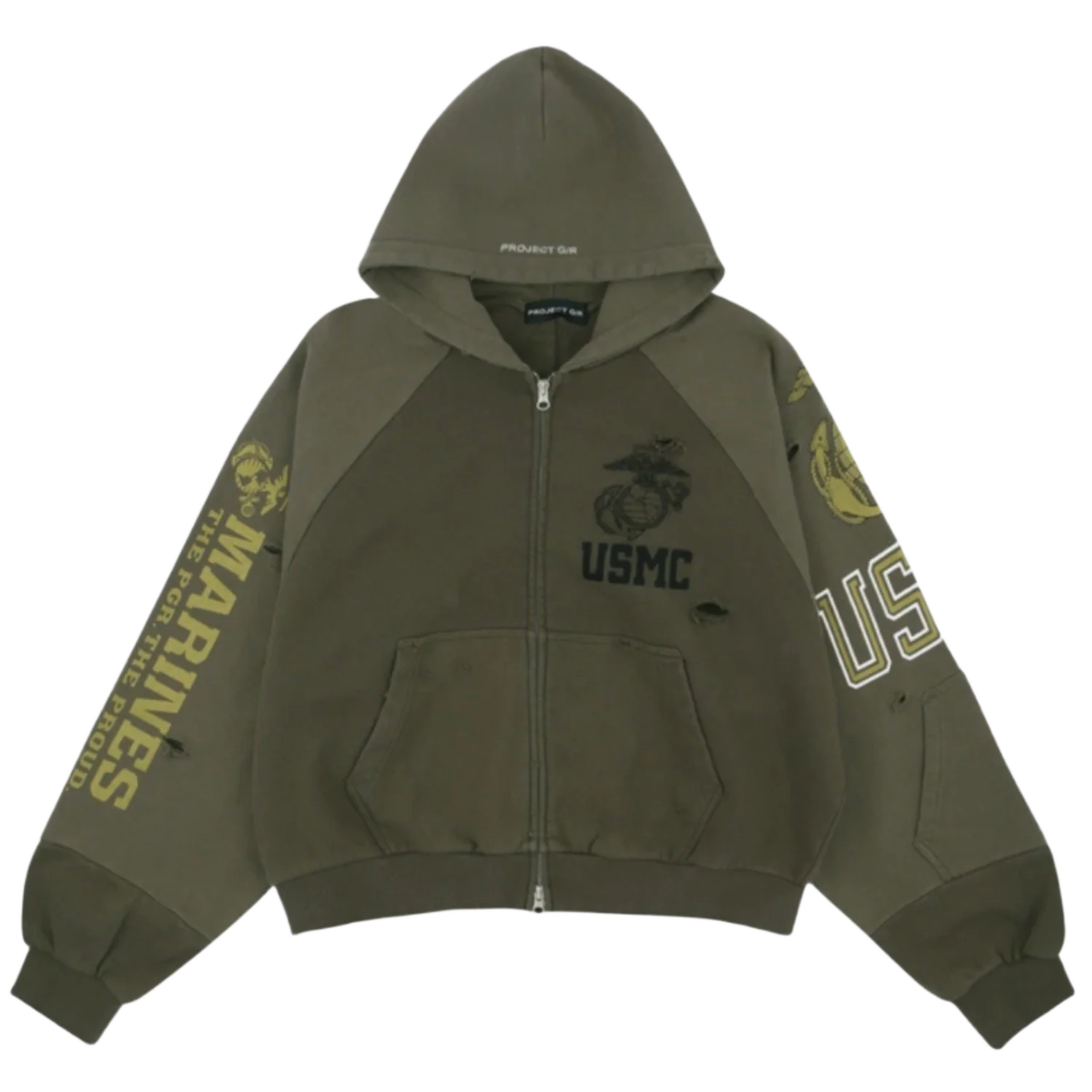 Project G/R 'Marines USMC' Reconstructed Zip-Up Jacket