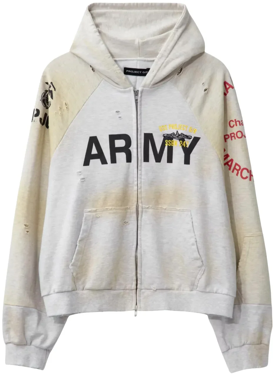 Project G/R 'Reconstructed' Folded Zip Up Hoodie