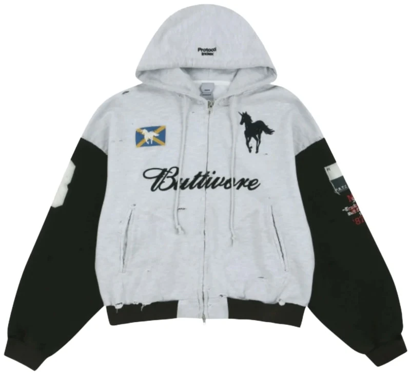 Protocol Index Buttivore Zip Hoodie - White Melange
