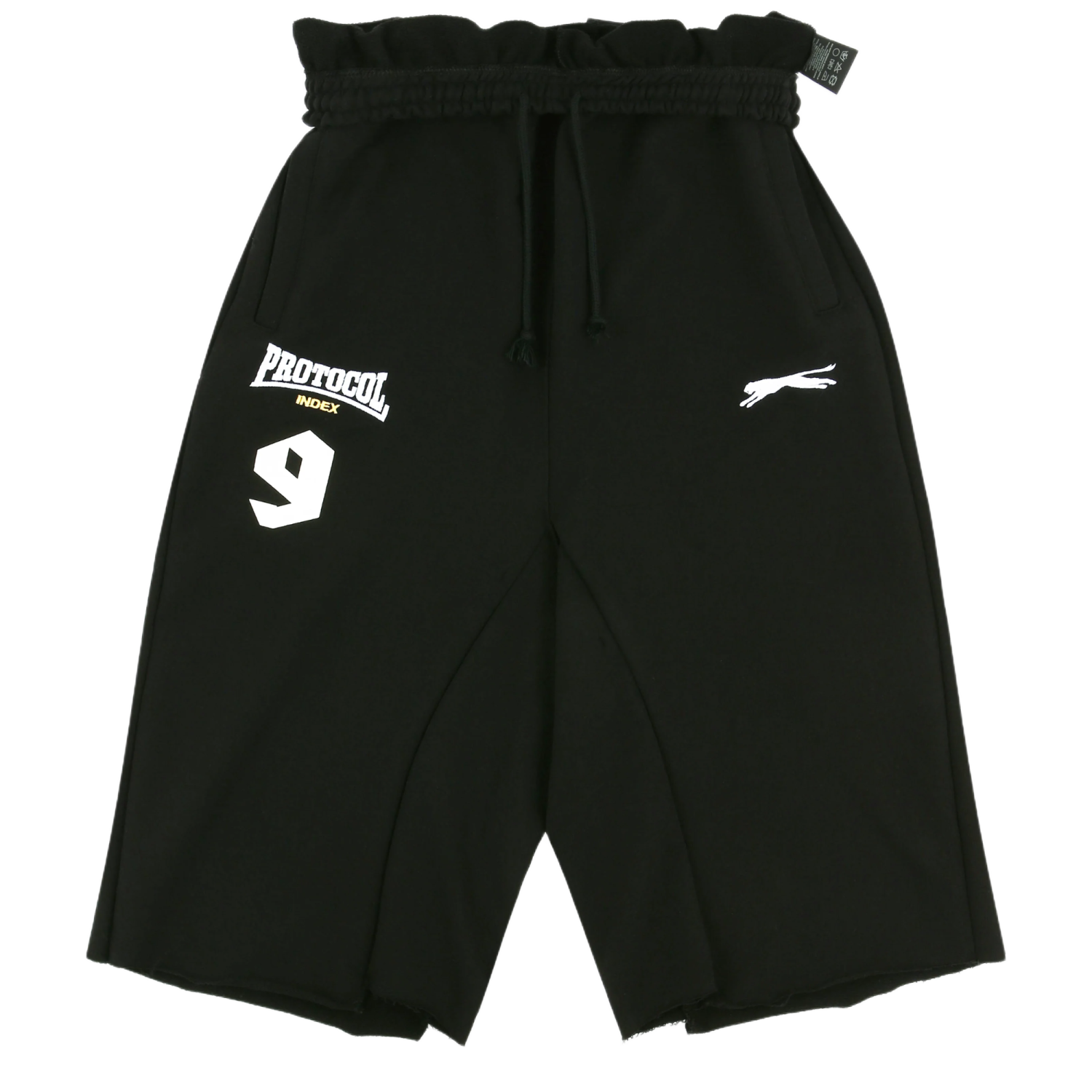 Protocol Index 'Folded Waist 3/4 Jorts' Black Sweat Shorts
