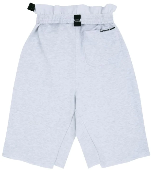 Protocol Index 'White' Folded Waist 3/4 Jorts Melange Sweat Shorts - Image 2
