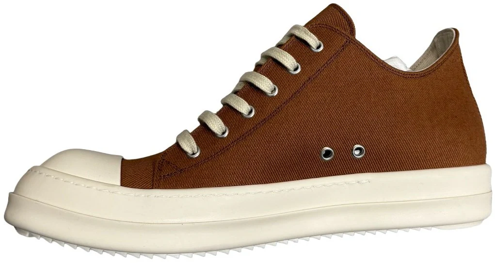Rick Owens DRKSHDW 'Brown' Canvas Low Top Sneakers - Image 2