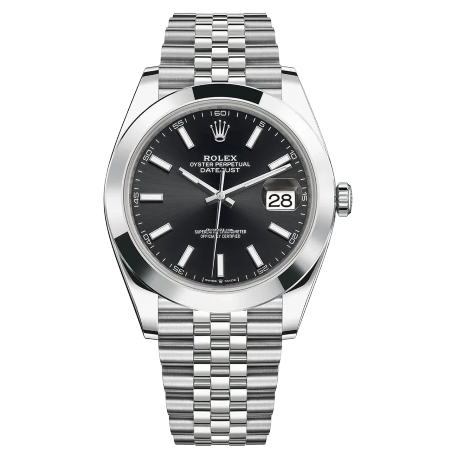Rolex Datejust 41MM 126300 Black Index Dial Jubilee Bracelet Watch 2025