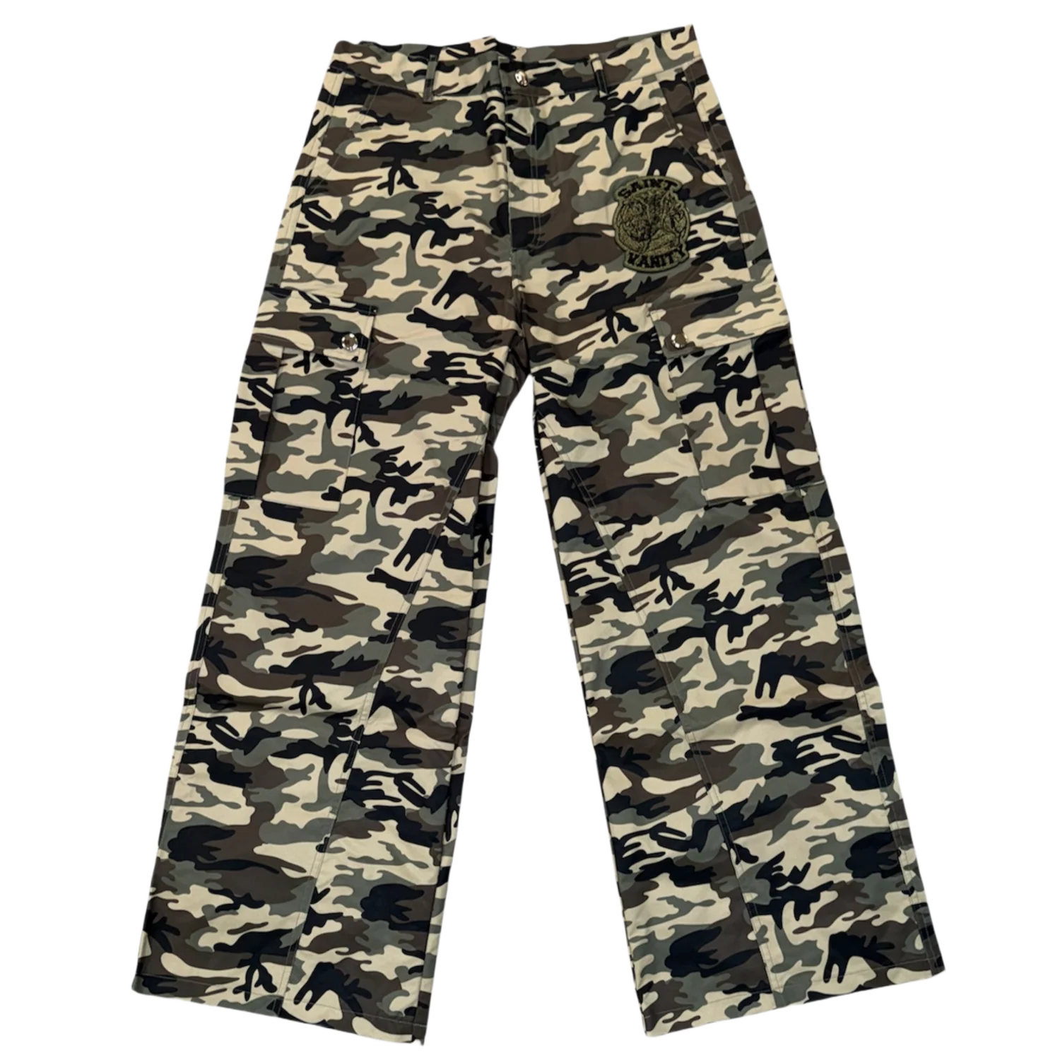 Saint Vanity 'Camo Green Patch' Nylon Cargo Pants