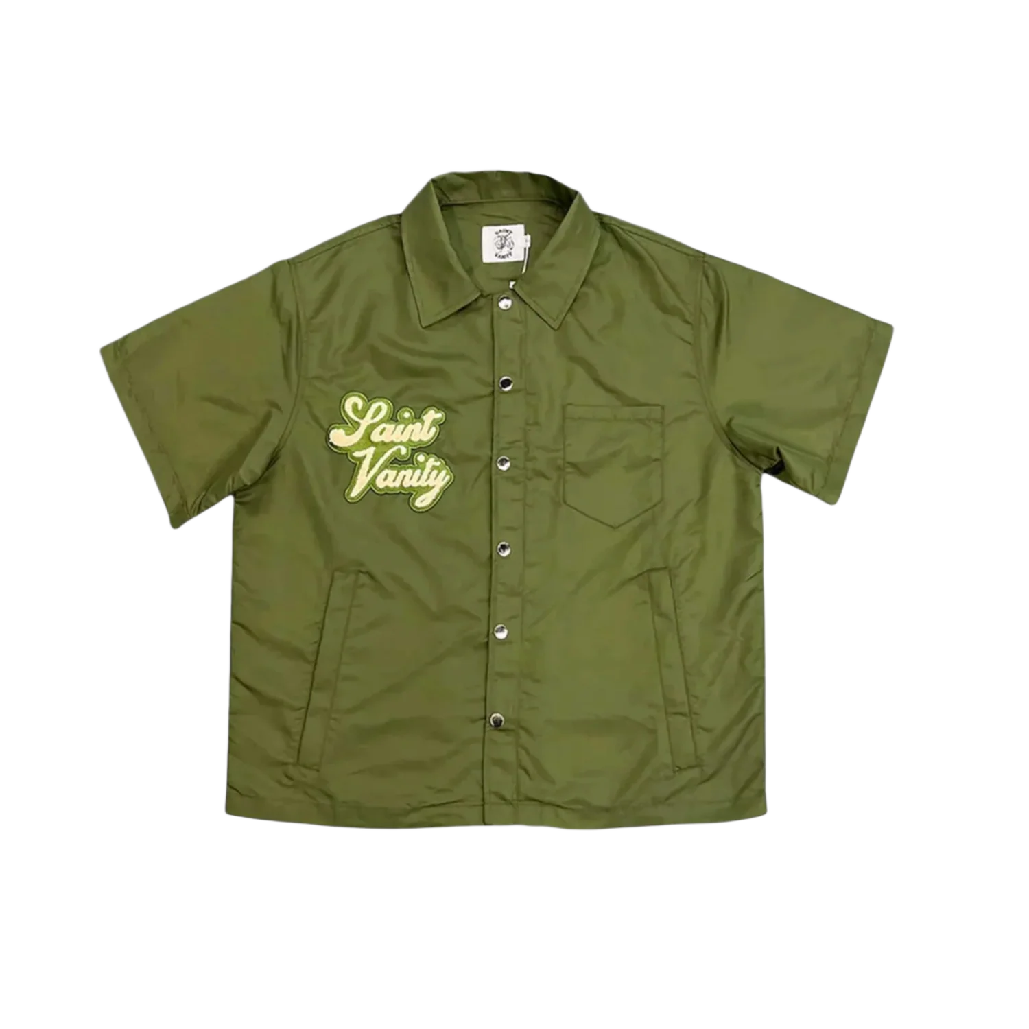 Saint Vanity 'Green' Nylon Button Up Top