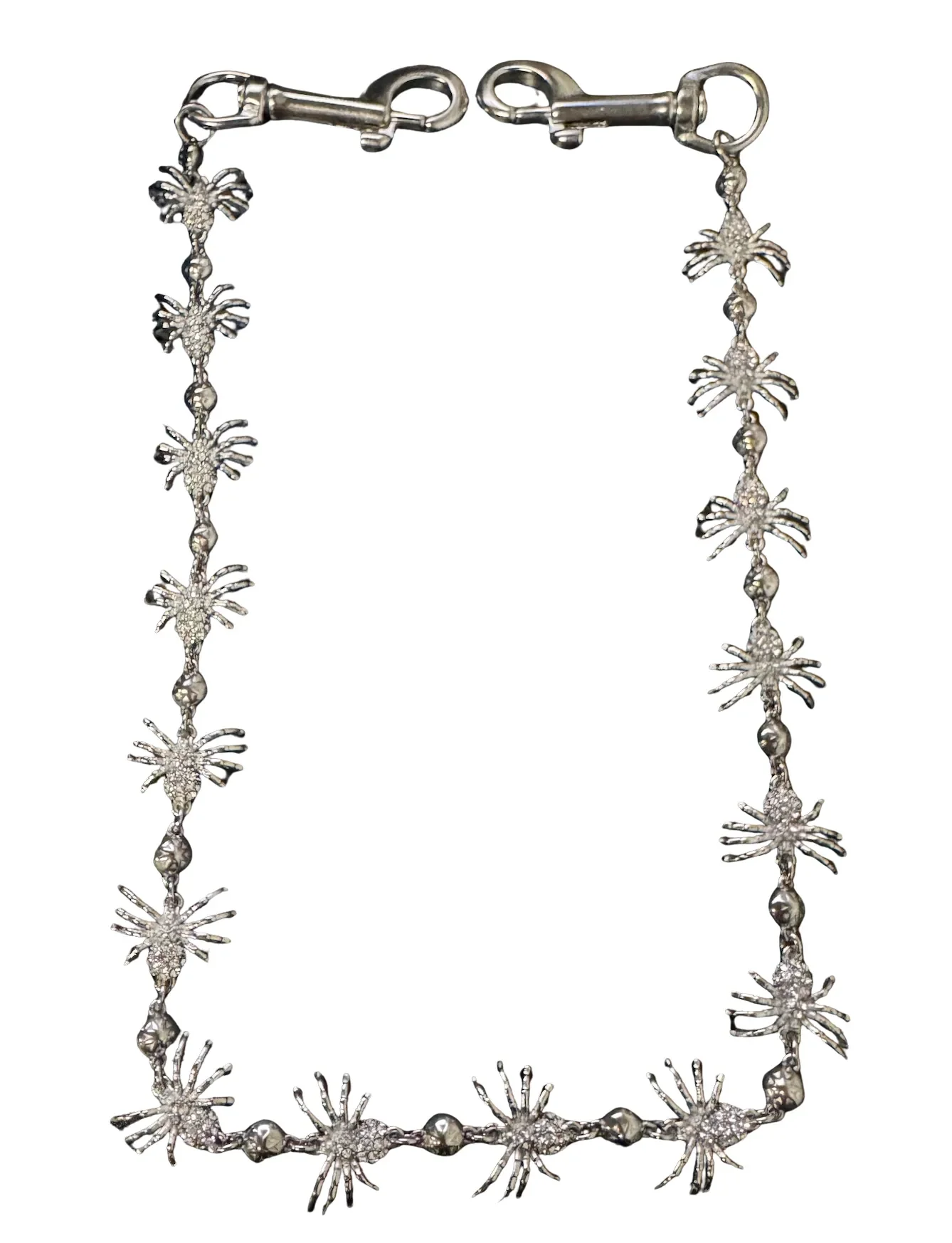 Starchain World 'Ice Spider' 26.5in Starball Silver Wallet Chain