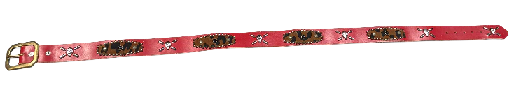 Studded 'Cheetah Fur/ Skull' Red Belt - Image 2