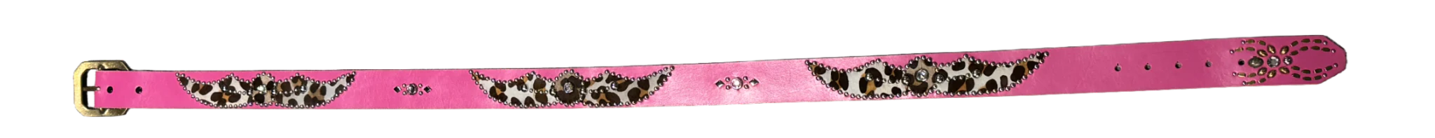 Studded 'Cow Hair Spider Gem' Pink Belt - Image 2