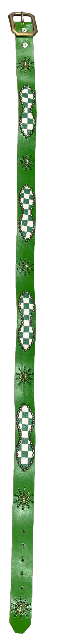 Studded 'Green Checkered/Sun Gem' Green Belt - Image 2