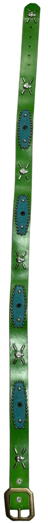 Studded 'Green Skull' Leather Belt - Image 2