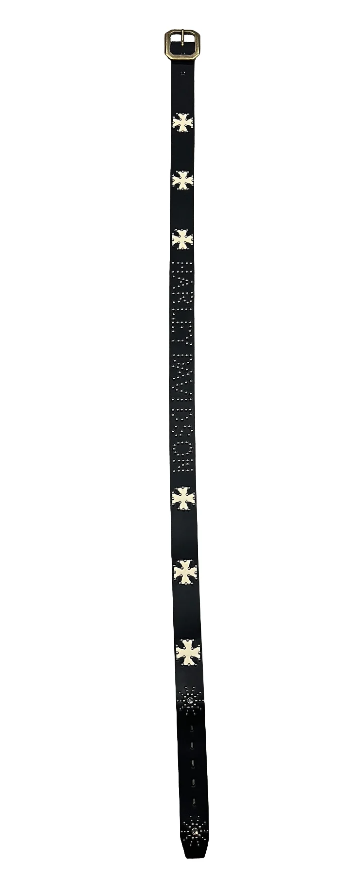 Studded 'Harley Davidson' White Iron Cross Belt - Image 2