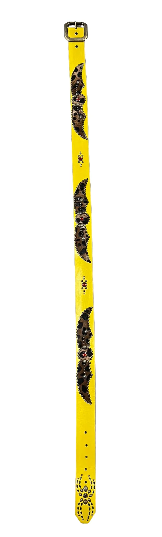 Studded 'Leopard Print' Yellow Belt - Image 2
