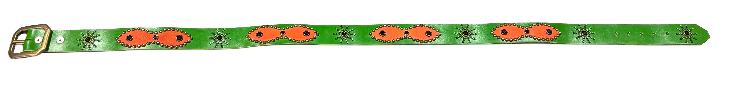 Studded 'Peach Leather/ Black Gem Sun' Green Belt - Image 2