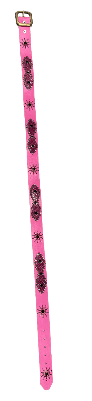 Studded 'Purple Snakeskin/ Sun Gem' Pink Belt - Image 2