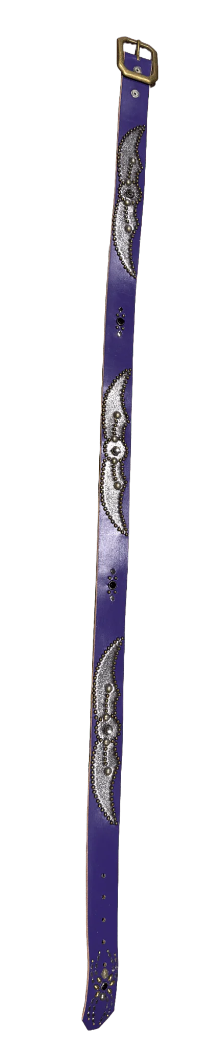 Studded 'Silver Chrome Wing/ Spider Gem' Purple Belt - Image 2