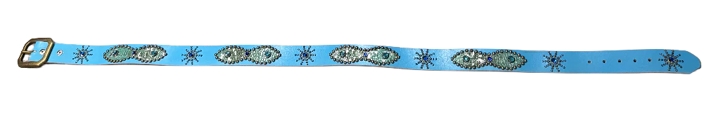 Studded 'Turquoise Scale Blue Gem Sun' Blue Belt - Image 2