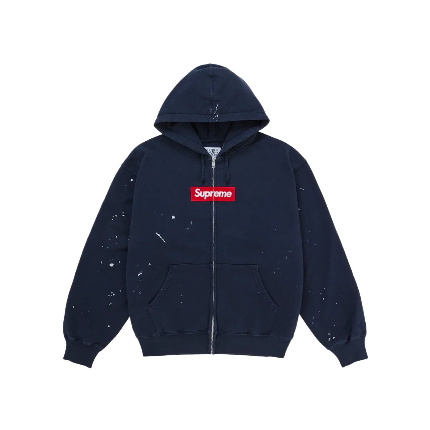 Supreme MM6 Maison Margiela Box Logo Zip Up Hooded Sweatshirt Navy