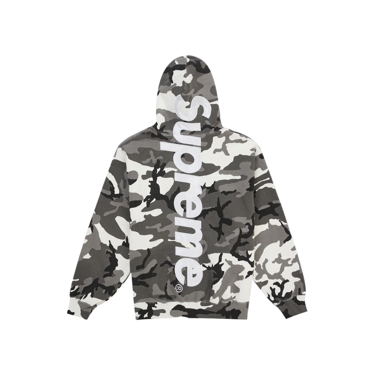 Supreme Satin Applique Hooded Sweatshirt (SS26) Snow Camo - Image 2