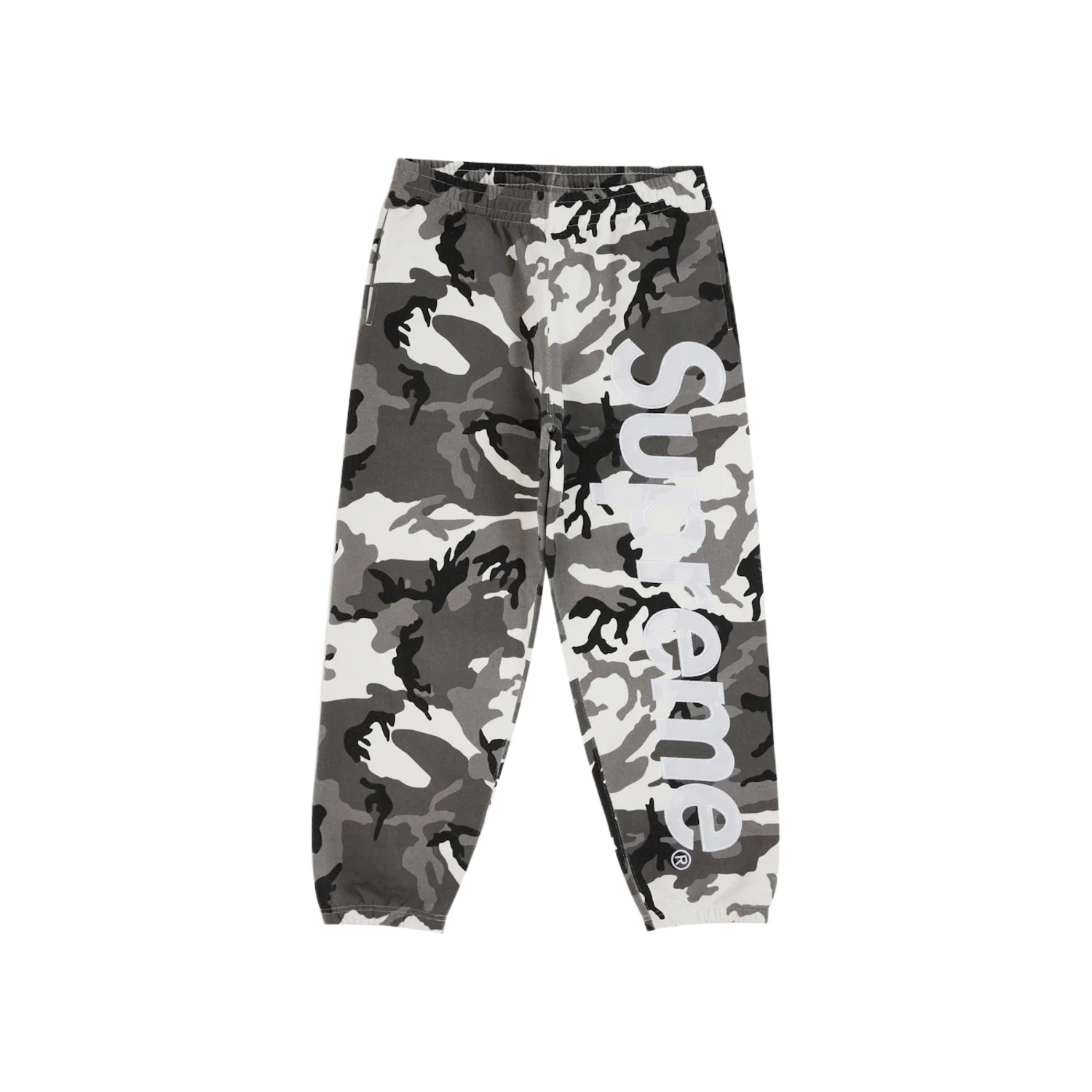 Supreme Satin Applique Sweatpant (SS26) Snow Camo