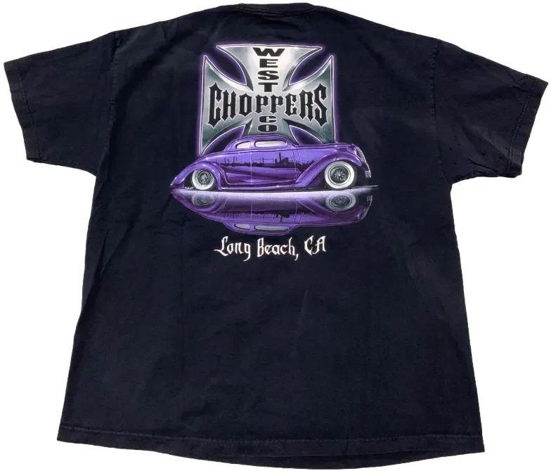 West Coast Chopper 'Purple Long Beach, CA' Vintage Tee - Image 2