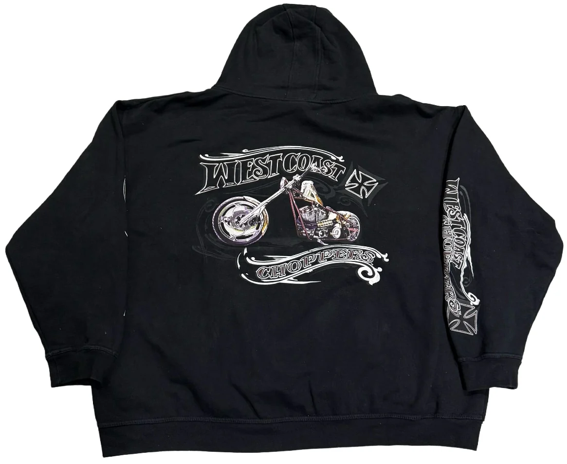 West Coast Choppers 'Chopper' Black Vintage Hoodie - Image 2