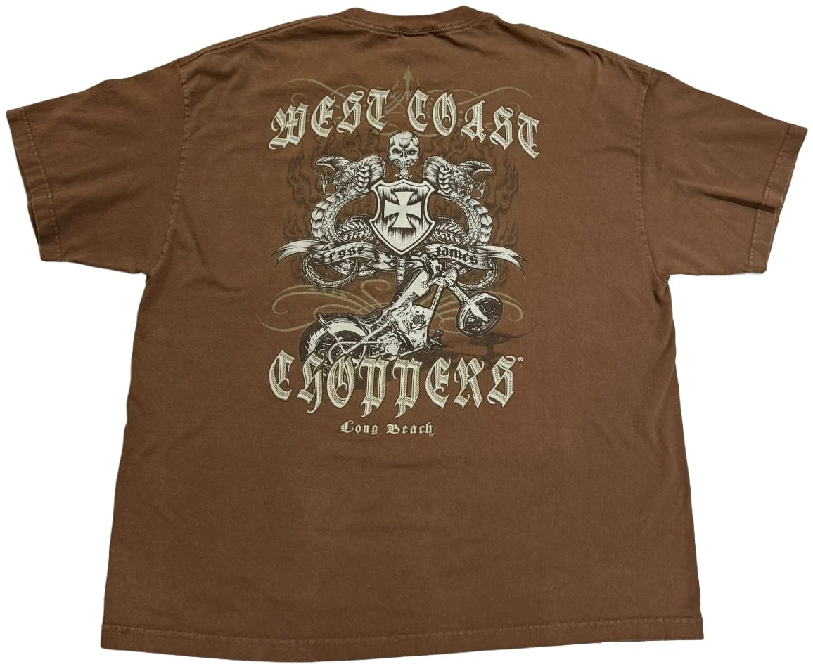 West Coast Choppers 'Cobra' Vintage Brown Tee - Image 2