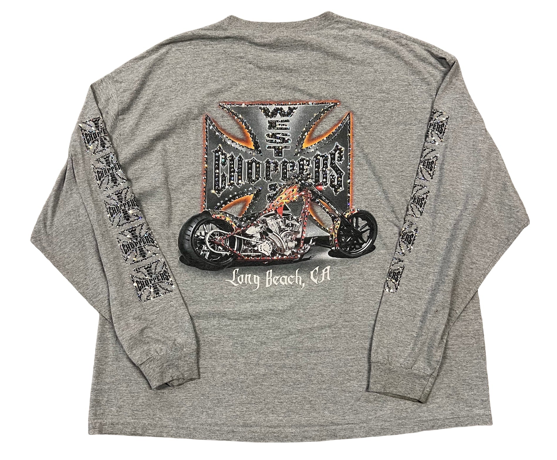 West Coast Choppers 'Grey' Rhinestone Vintage Longsleeve - Image 2