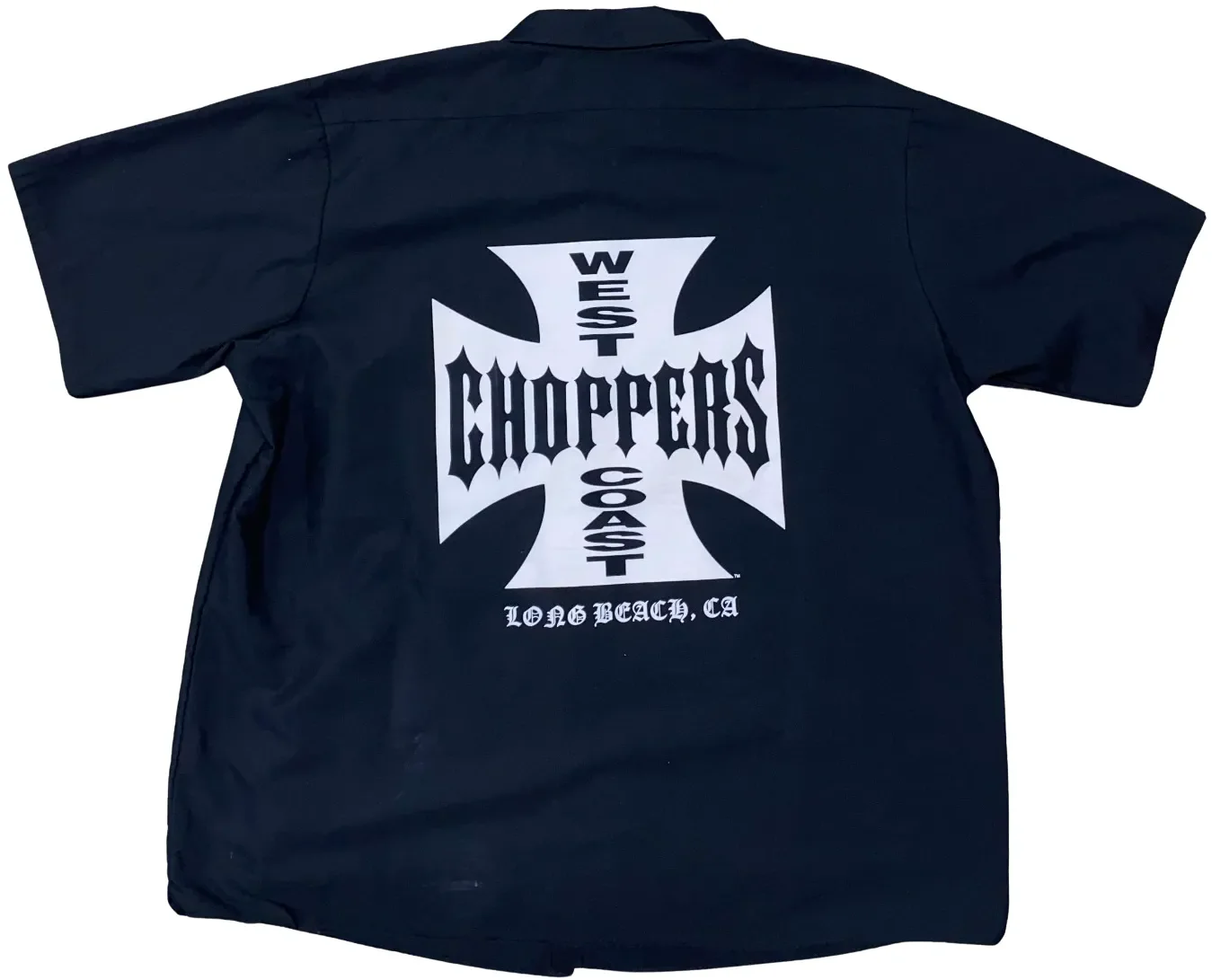 West Coast Choppers 'Long Beach' Navy Blue Vintage Button Up - Image 2