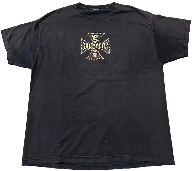 West Coast Choppers 'Orange Chopper' Rhinestone Vintage Tee