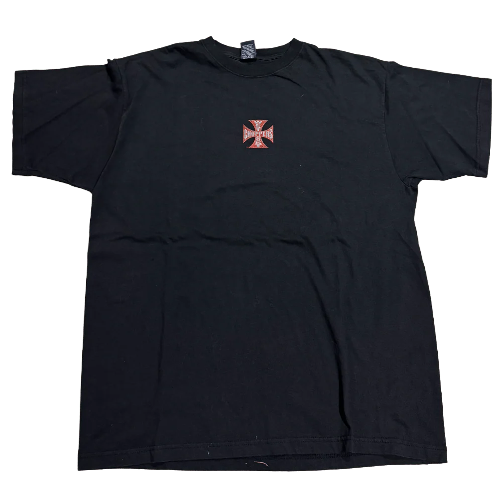 West Coast Choppers 'Red Cross/Logo' Vintage Black Tee