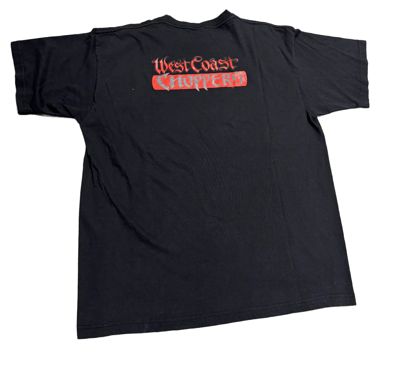 West Coast Choppers 'Red Cross/Logo' Vintage Black Tee - Image 2