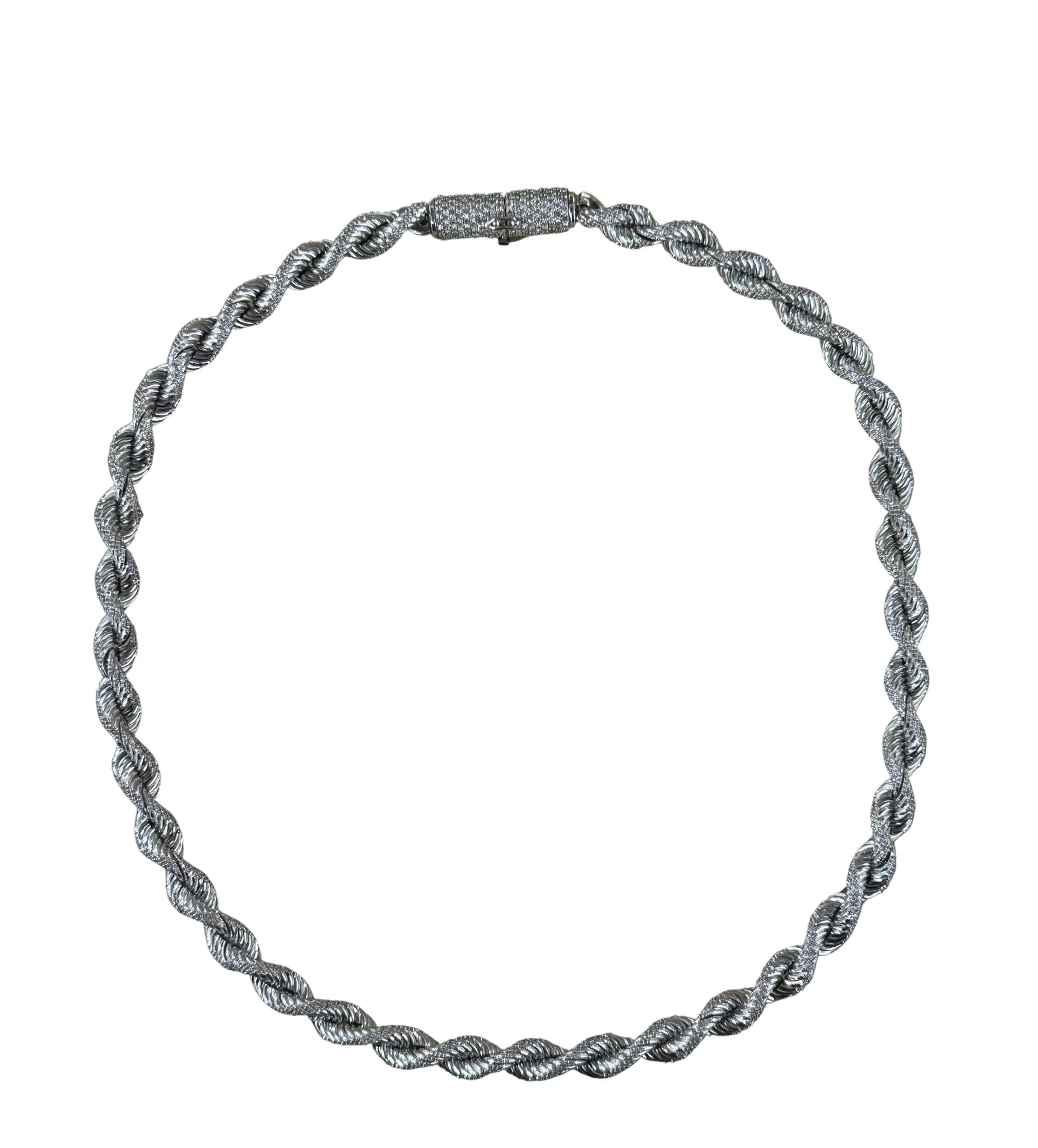 White Gold Diamond 22in Rope Necklace
